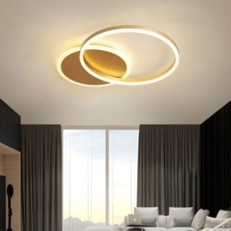 Moderne Flush Mount Rund Guld Loftslampe
