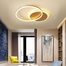 Moderne Flush Mount Rund Guld Loftslampe