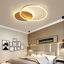 Moderne Flush Mount Rund Guld Loftslampe