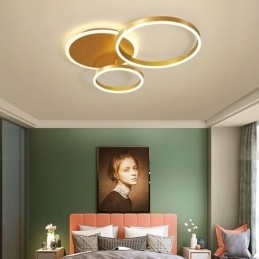 Moderne Flush Mount Rund Guld Loftslampe