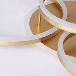 Moderne Flush Mount Rund Guld Loftslampe