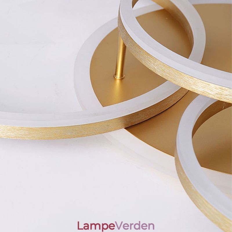 Moderne Flush Mount Rund Guld Loftslampe