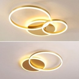 Moderne Flush Mount Rund Guld Loftslampe