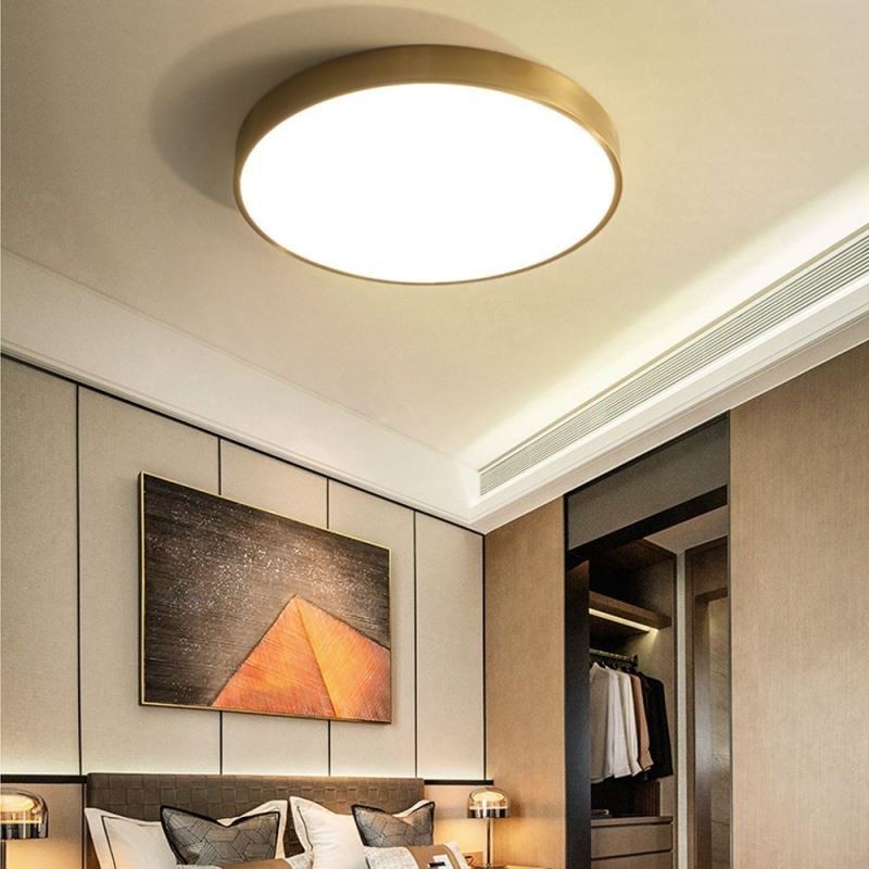 Rund Flush Mount Modern gylden akryl loftslampe