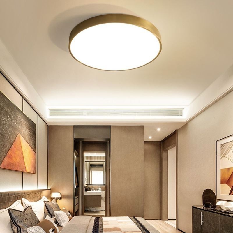 Rund Flush Mount Modern gylden akryl loftslampe