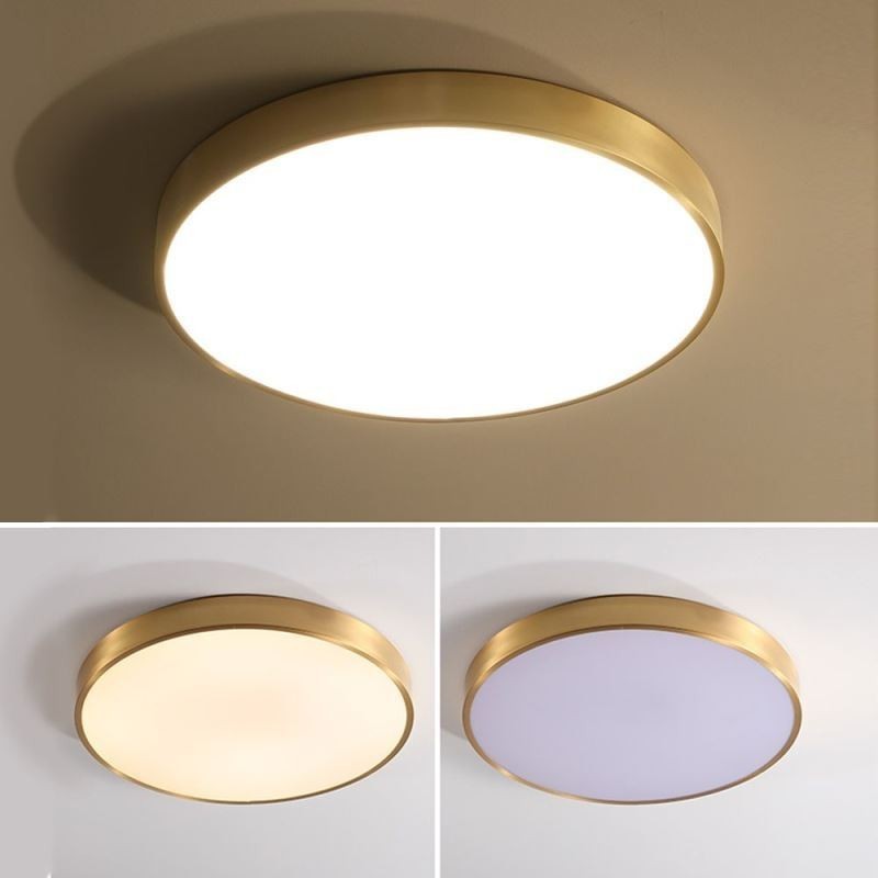 Rund Flush Mount Modern gylden akryl loftslampe