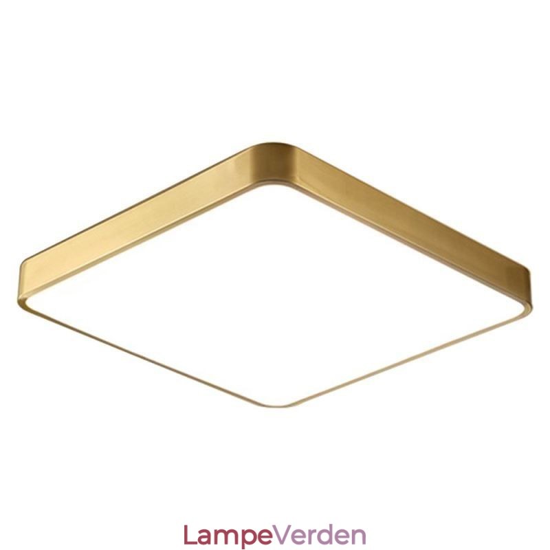 Flush Mount Minimalistisk Akryl Firkantet Guld Loftslampe