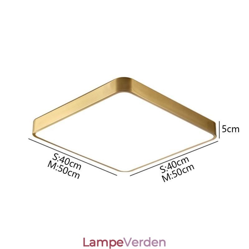 Flush Mount Minimalistisk Akryl Firkantet Guld Loftslampe