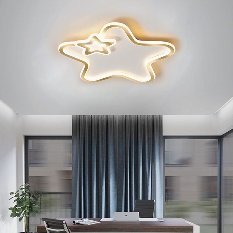 Creative Star Flush Mount Golden Star Loftslampe