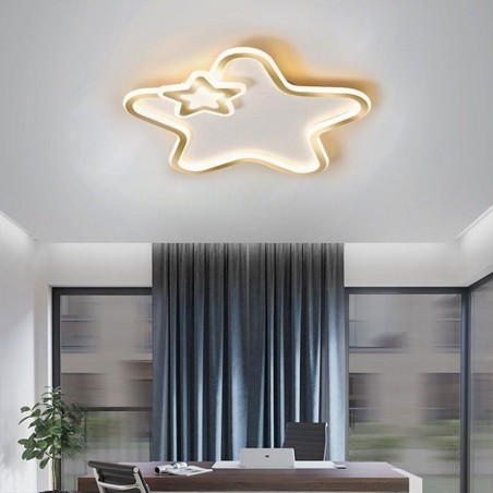 Creative Star Flush Mount Golden Star Loftslampe Creative Star Flush Mount Golden Star Loftslampe