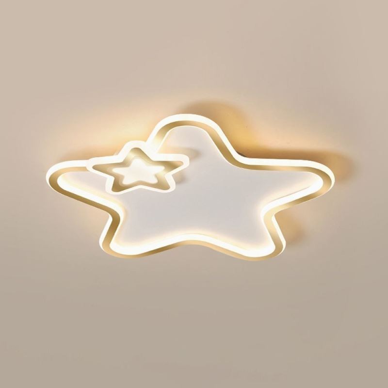 Creative Star Flush Mount Golden Star Loftslampe
