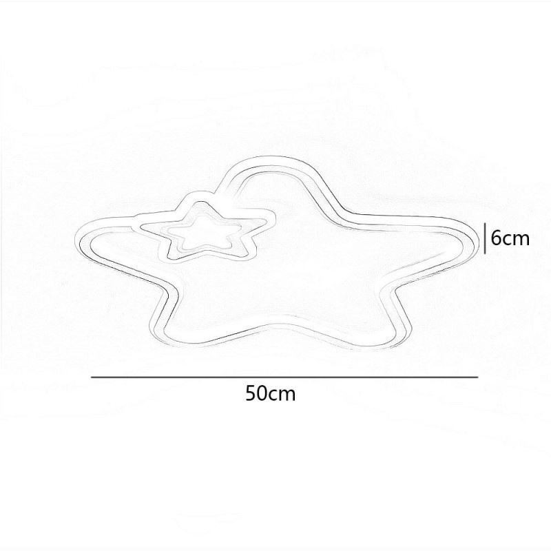 Creative Star Flush Mount Golden Star Loftslampe