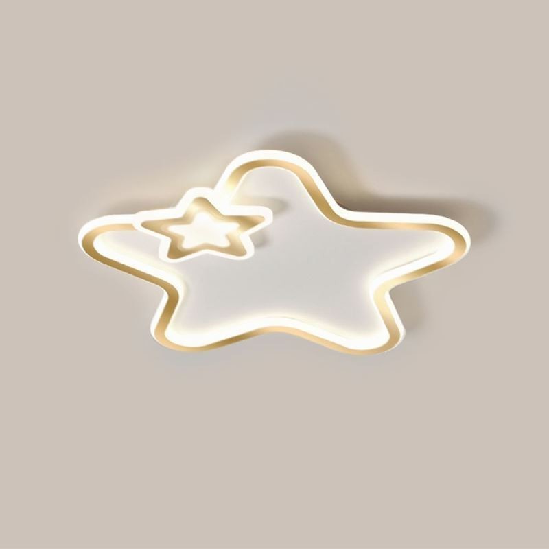 Creative Star Flush Mount Golden Star Loftslampe