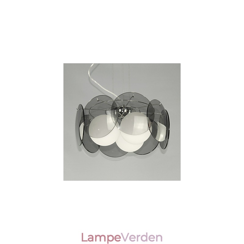 tilbud Milan Simple Fashion Style Lysekrone Lys Smoke Grå Glaslysekrone