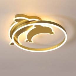 Guld Dolphin Flush Mount Loftslampe