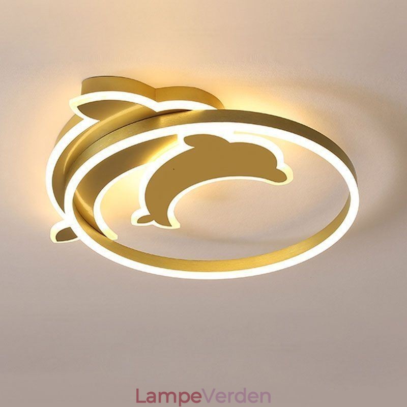 Guld Dolphin Flush Mount Loftslampe