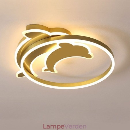 Guld Dolphin Flush Mount Loftslampe