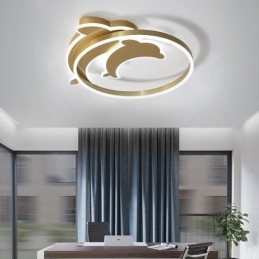 Guld Dolphin Flush Mount Loftslampe