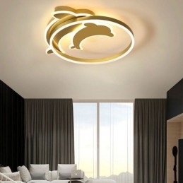 Guld Dolphin Flush Mount Loftslampe
