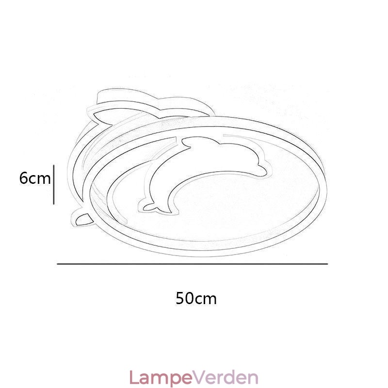 Guld Dolphin Flush Mount Loftslampe