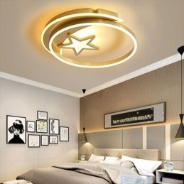 Moon Star Flush Mount Loftslampe Guld Akryl lysarmatur