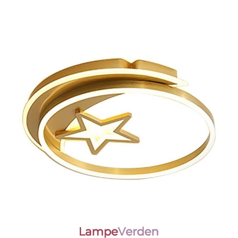 Moon Star Flush Mount Loftslampe Guld Akryl lysarmatur