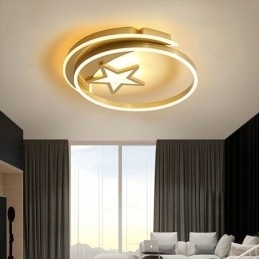 Moon Star Flush Mount Loftslampe Guld Akryl lysarmatur
