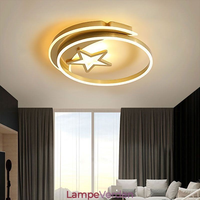 Moon Star Flush Mount Loftslampe Guld Akryl lysarmatur