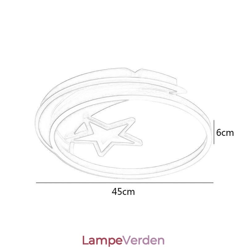 Moon Star Flush Mount Loftslampe Guld Akryl lysarmatur