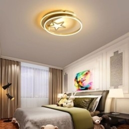 Moon Star Flush Mount Loftslampe Guld Akryl lysarmatur