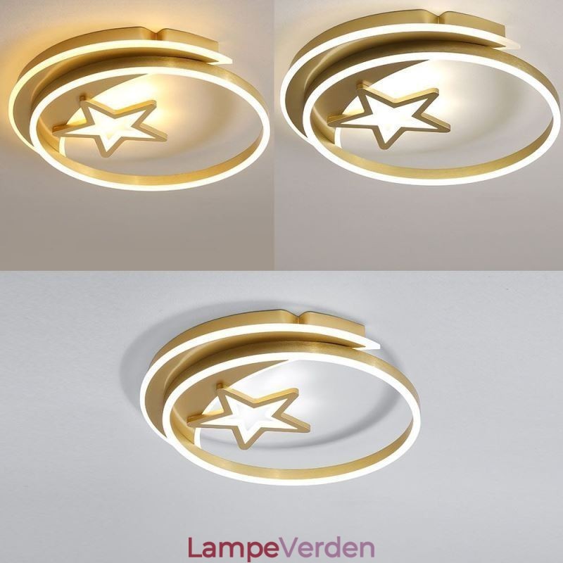 Moon Star Flush Mount Loftslampe Guld Akryl lysarmatur