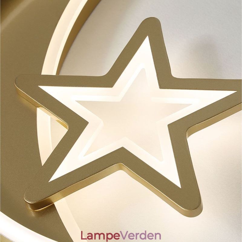 Moon Star Flush Mount Loftslampe Guld Akryl lysarmatur