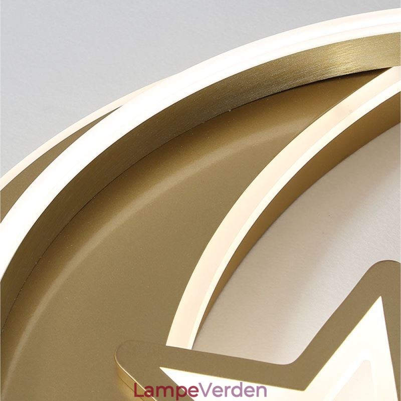 Moon Star Flush Mount Loftslampe Guld Akryl lysarmatur