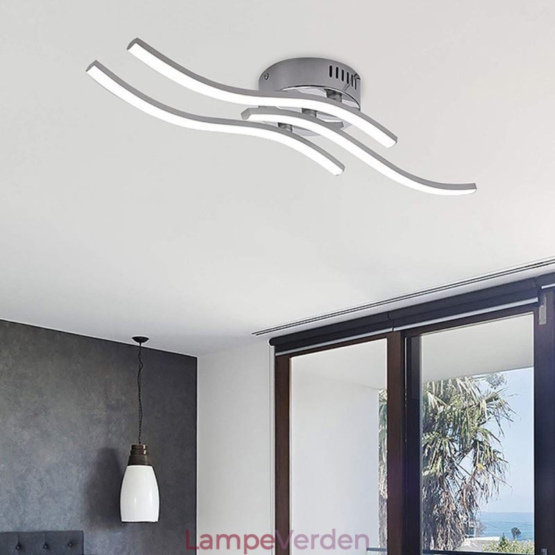 Moderne, flush Mount akryl bølgeformet loftslampe