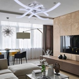 Moderne enkel flush Mount akryl 4 lys bølgeformet loftslampe