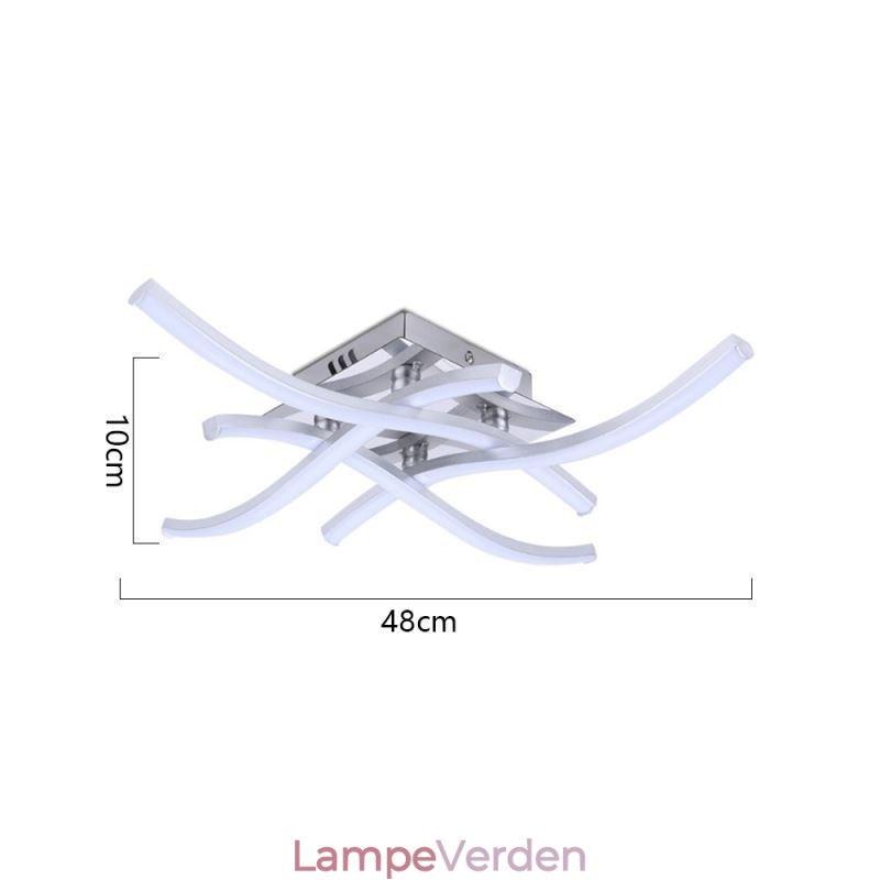 Moderne enkel flush Mount akryl 4 lys bølgeformet loftslampe