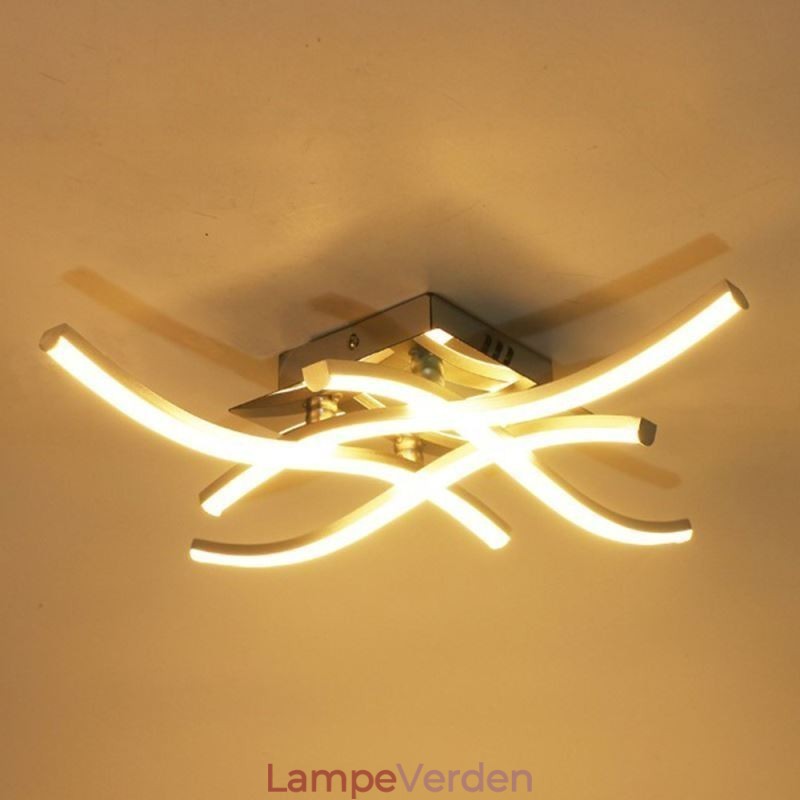 Moderne enkel flush Mount akryl 4 lys bølgeformet loftslampe