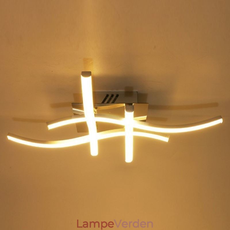 Moderne enkel flush Mount akryl 4 lys bølgeformet loftslampe