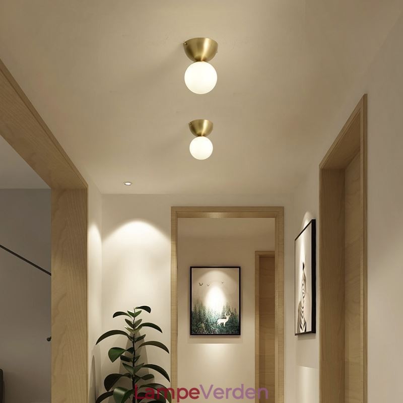Nordic Brass Mini Flush Mount Loftslys Foyerbelysning