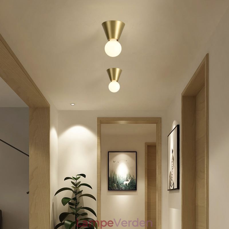 Nordic Brass Mini Flush Mount Loftslampe