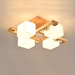 Nordic Flush Mount Loftslampe Creative Warm Solid Wood Light