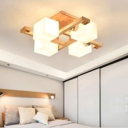 Nordic Flush Mount Loftslampe Creative Warm Solid Wood Light