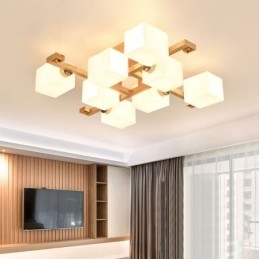 Nordic Flush Mount Loftslampe Creative Warm Solid Wood Light