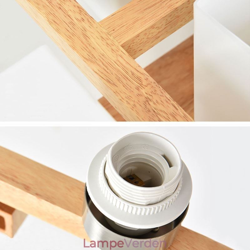 Nordic Flush Mount Loftslampe Creative Warm Solid Wood Light