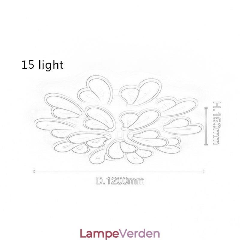 Moderne, simpelt, flush-mount akryl kronbladsformet loftslampe