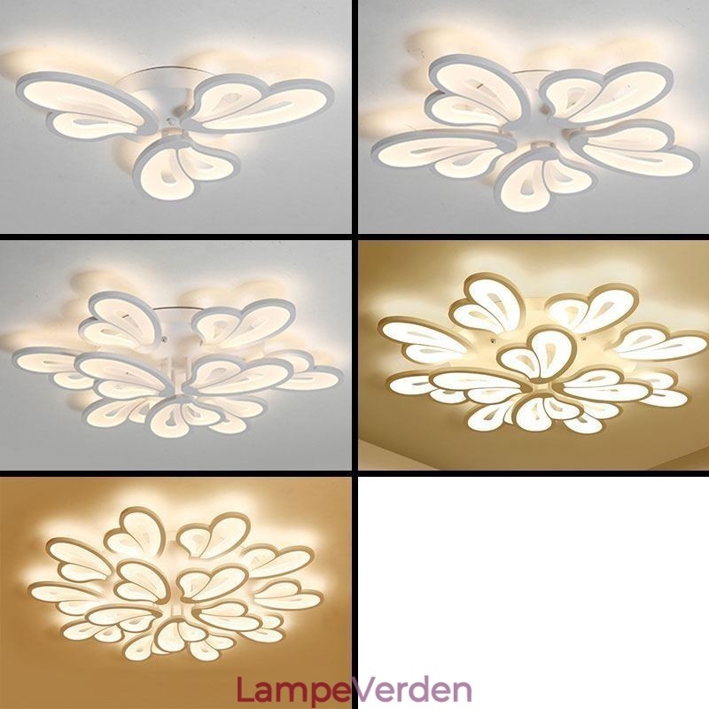 Moderne, simpelt, flush-mount akryl kronbladsformet loftslampe