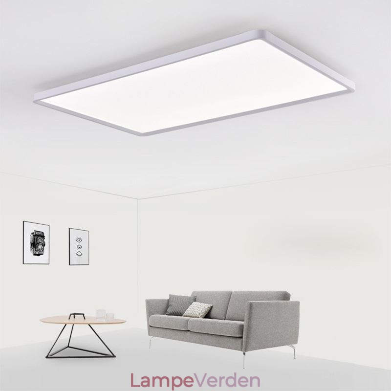 Nordic Panel Light Flush Mount Super Tynd Lampe Hvid Loftslys