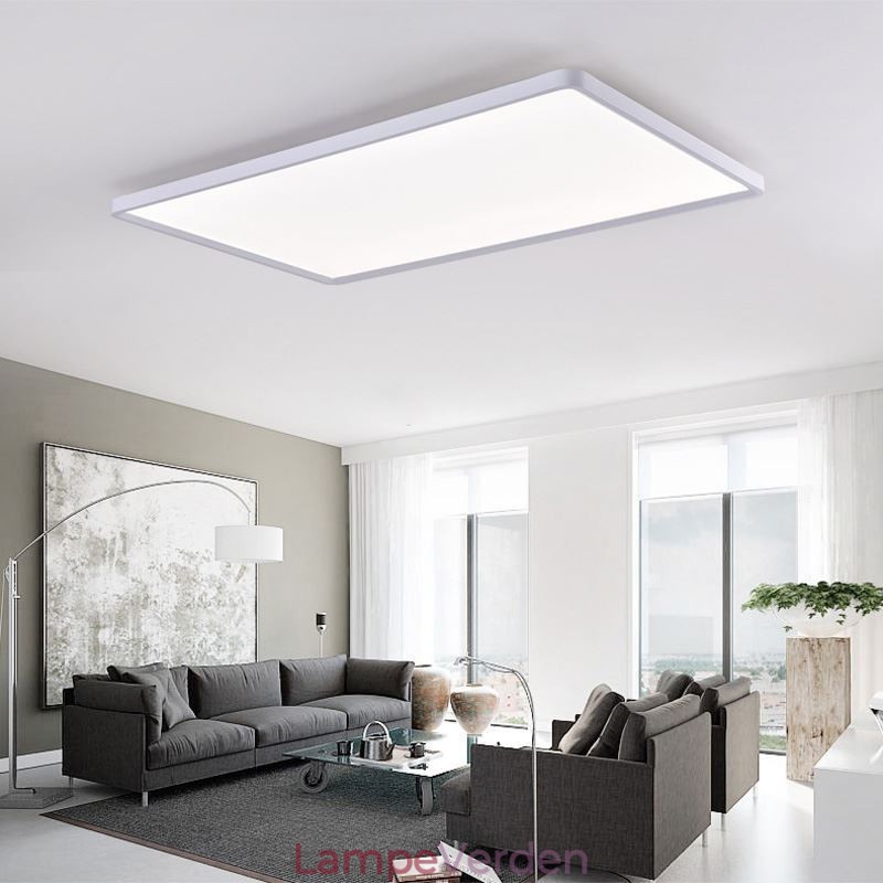Nordic Panel Light Flush Mount Super Tynd Lampe Hvid Loftslys
