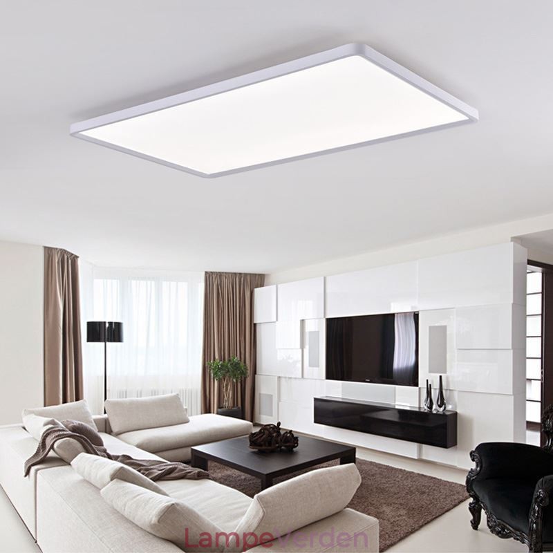 Nordic Panel Light Flush Mount Super Tynd Lampe Hvid Loftslys