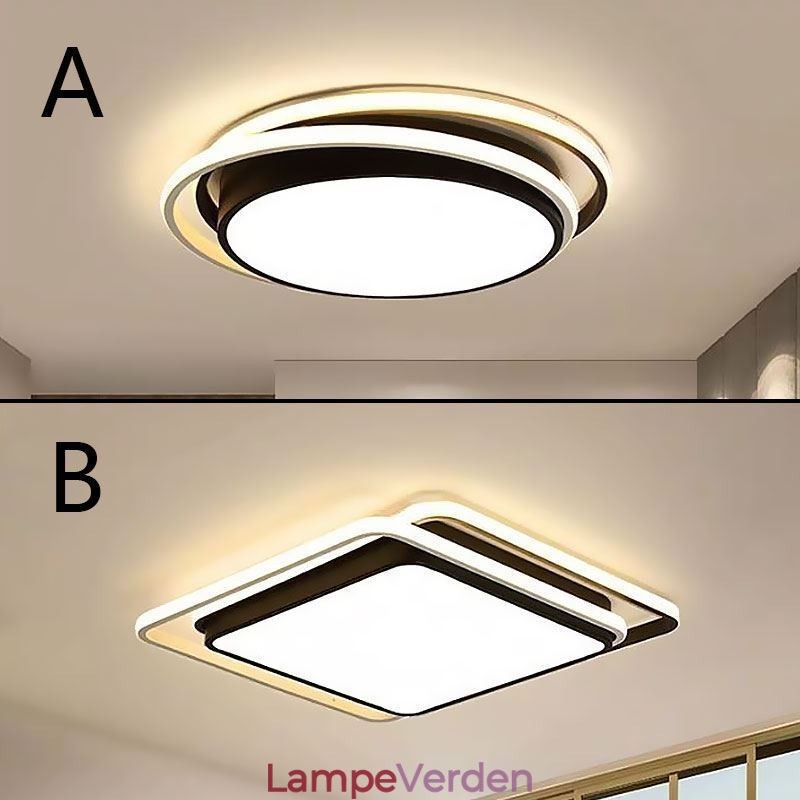 Moderne Simple Flush Mount Geometrisk Loftslampe Firkantet Frame Lamp Light